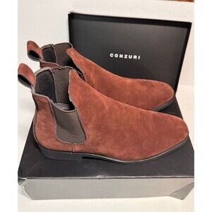 CONZURI Mens Height boosting Chelsea Suede Boots 2.8” Hidden Insole Sz 7 (B 13)